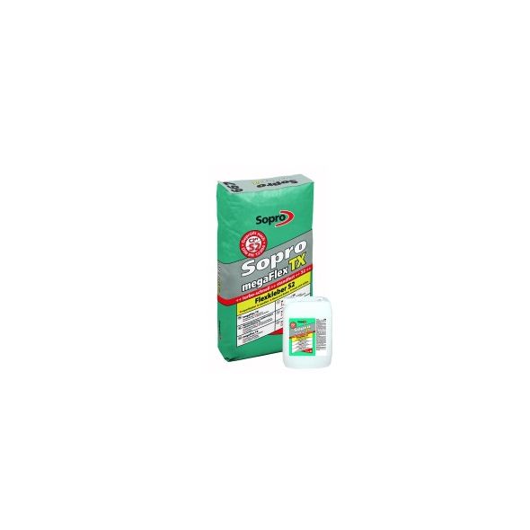 SOPRO MEG 667 wysokoelastyczna dwuskładnikowa zaprawa klejowa szybkowiążąca S2, 25kg + 7kg