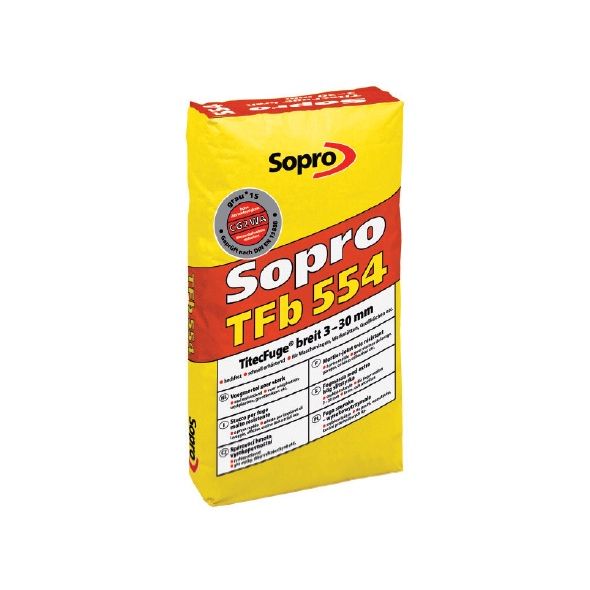 SOPRO fuga szeroka 3-30 mm – wysokowytrzymała, TFb - kolor szary, 25kg
